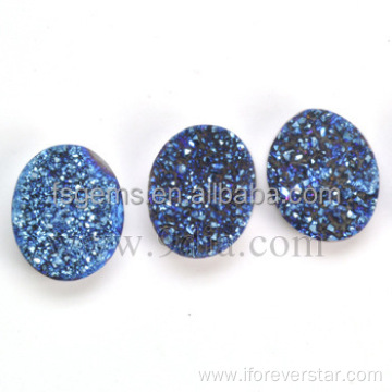 Lolite Color Natural Druzy Gemstone For Jewelry